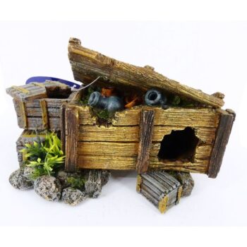 Trekiste med plastplante 16.7x9.7x10.5cm