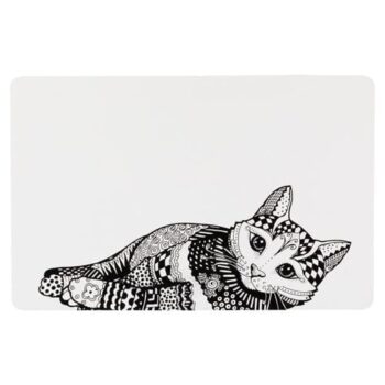 Matskålunderlag Zentangle, 44 × 28 cm, hvit/sort