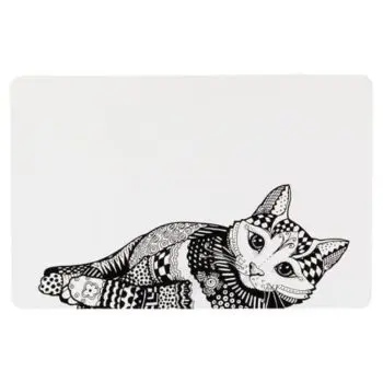 Matskålunderlag Zentangle, 44 × 28 cm, hvit/sort