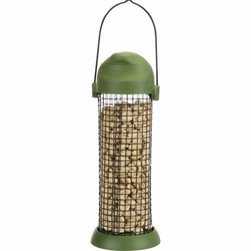 Utefuglautomat til peanøtter i metall/plastikk 500ml 22cm grønn