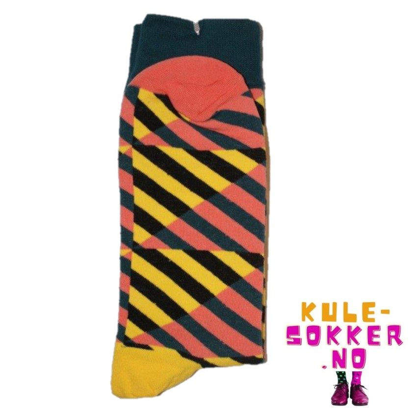 Sokker med Trekanter Gul Fersken Striper