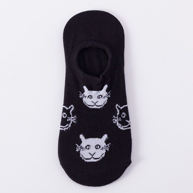 Bomullsokker med kattemotiv