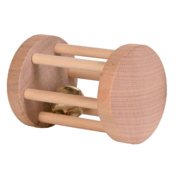 Lekerulle i tre med bjelle ø5 x7cm