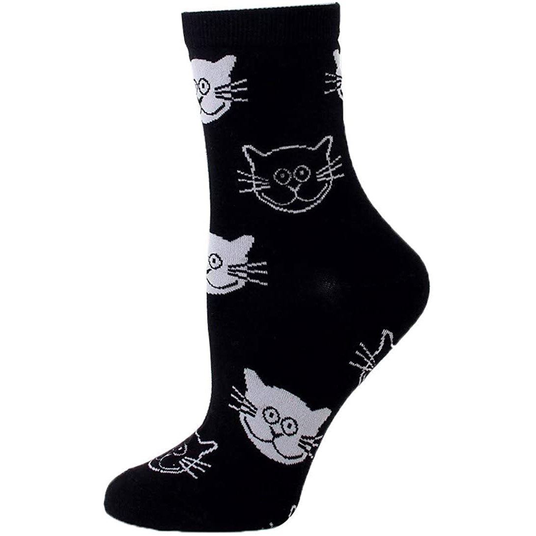 Bomullsokker med kattemotiv