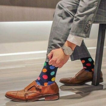 Sorte Sokker med Fargede Sirkler