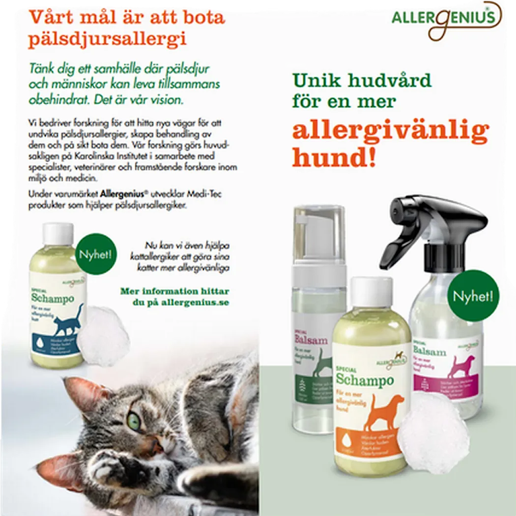 Allergenius Spesialsjampo Katt – reduserer mengden allergen