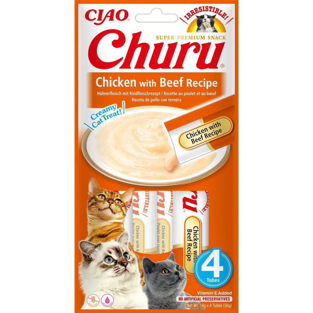 Ciao Churu katt Kylling med biff 4stk Ciao Churu katt Kylling med biff 4stk
