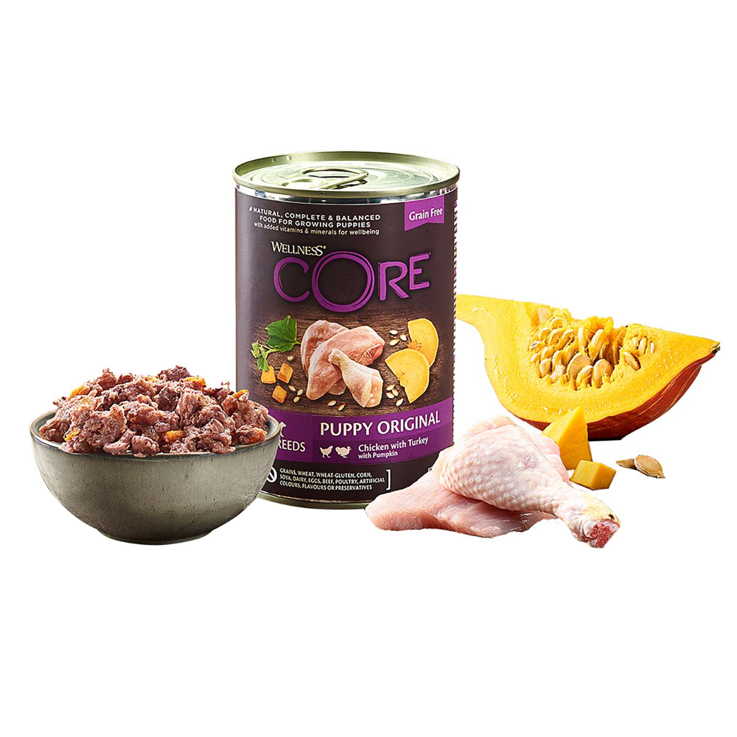 CORE 95 Puppy Original, kylling med kalkun og gresskar 6 x 400g