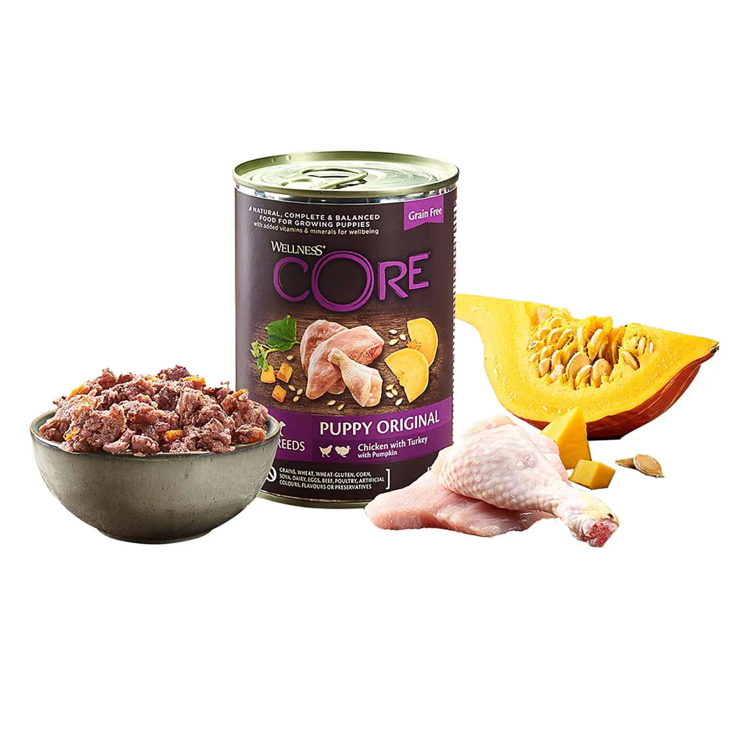 CORE 95 Puppy Original, kylling med kalkun og gresskar 6 x 400g