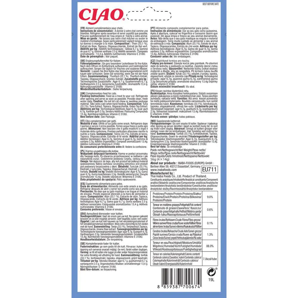 Ciao Churu katt Pops Tunfisk 4stk