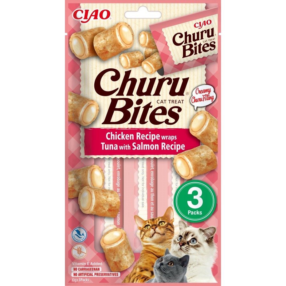 Ciao Churu snacks biter katt Kylling og Tunfisk med Laks 3stk