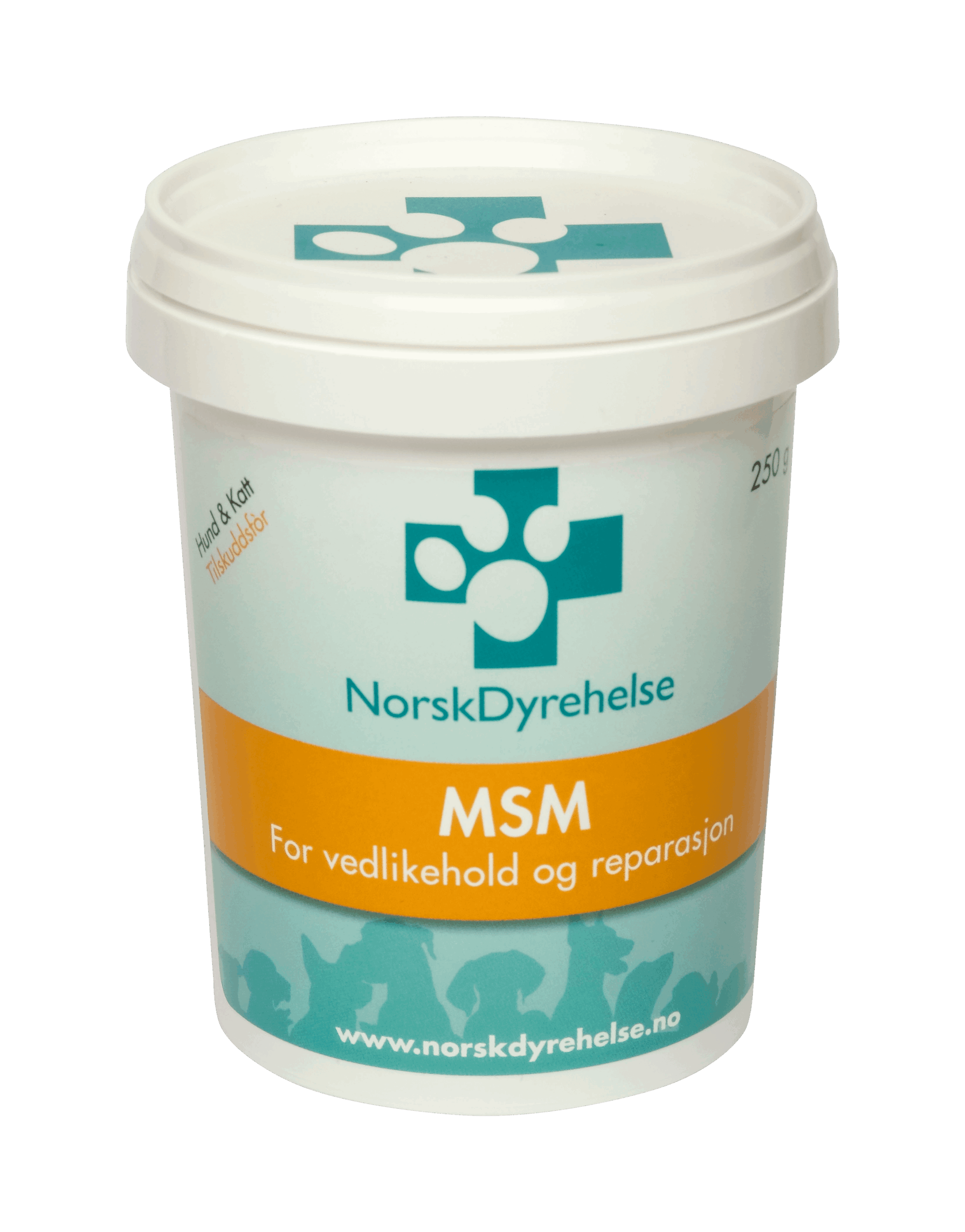 Norsk Dyrehelse MSM Kosttilskudd Hund og Katt 250 g