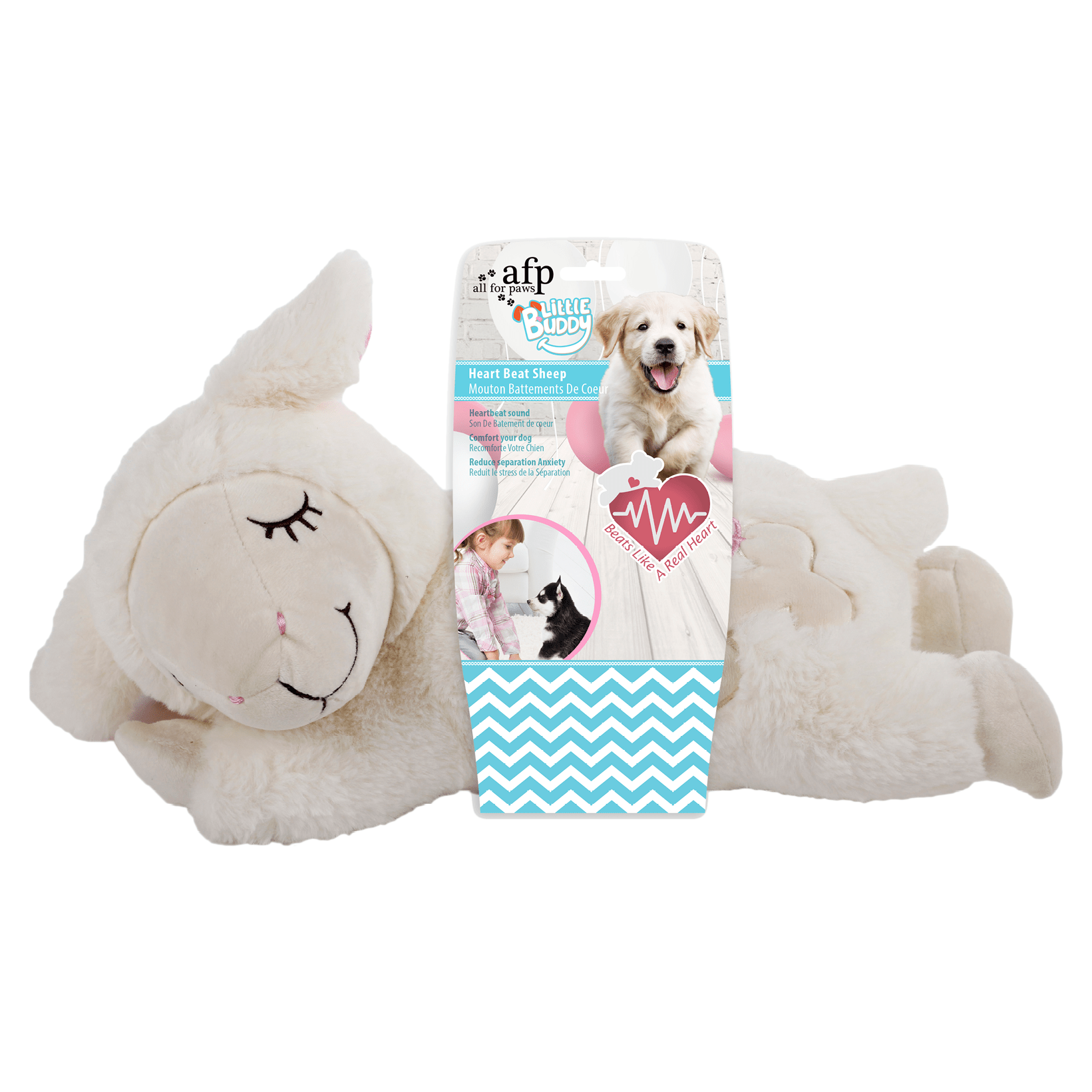 Afp Little Buddy hjerteslag Hundeleke, beroligende sau Afp Little Buddy hjerteslag Hundeleke, beroligende sau