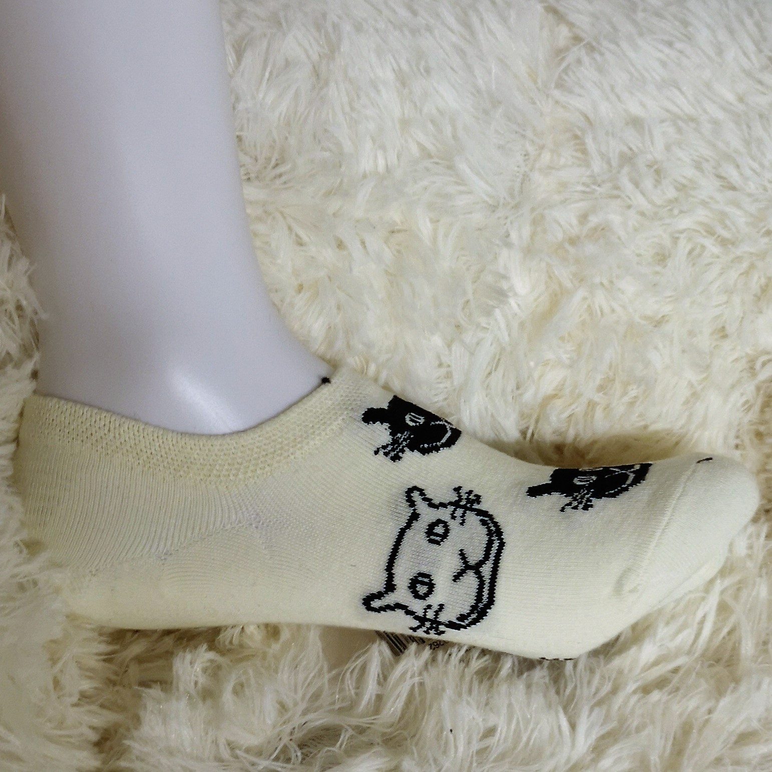 Bomullsokker med kattemotiv