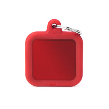 MyFamily Hushtag Firkant ID Tag-Aluminium med plast kant