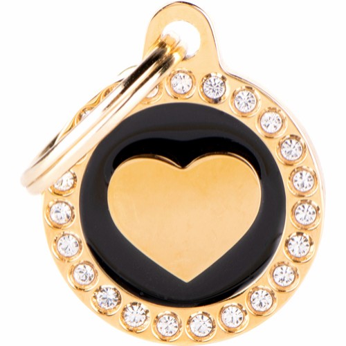 Myfamily Glam Strass ID-merke med hjerte