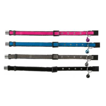 Kattehalsbånd i fløyel med strass