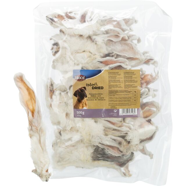 Trixie Kanin ører med pels 500g