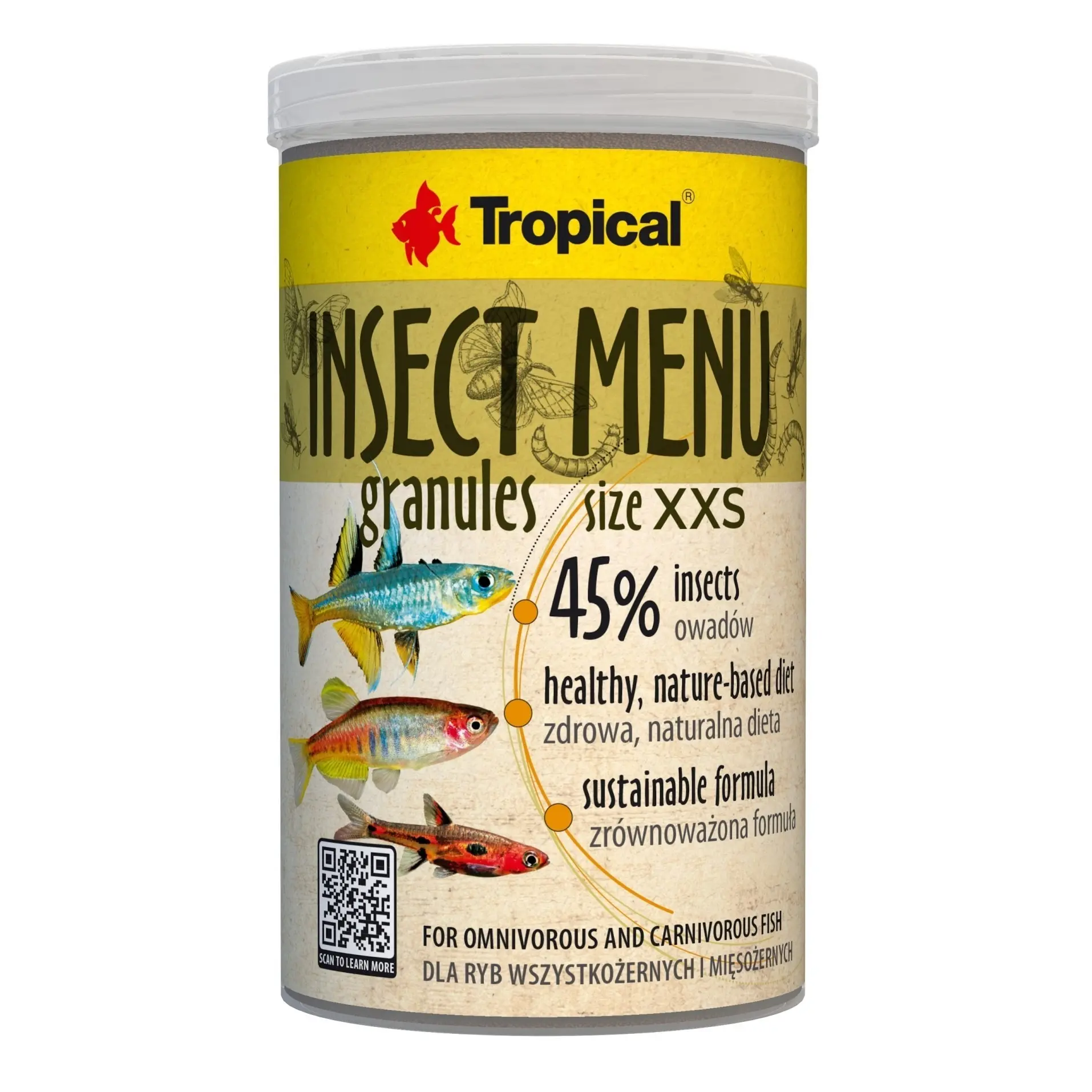 Tropical insekt meny granulat XXS