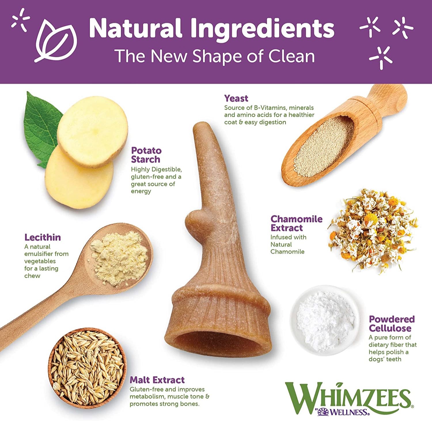 Whimzees Occupy Antler Dental Vegetar Tygg i pose