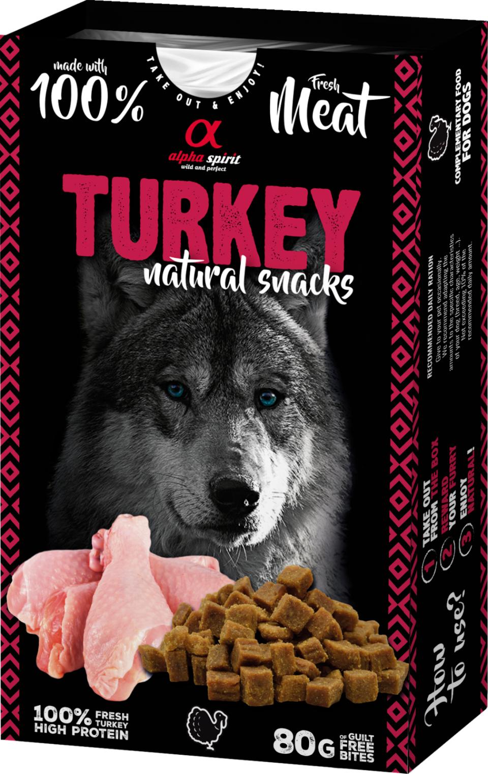 Alpha Spirit Naturals Hundesnacks Kalkun