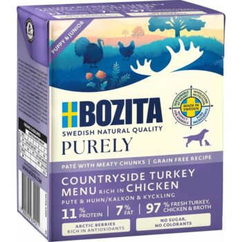 Bozita Purely Paté Puppy og Junior Turkey 6 x 370g