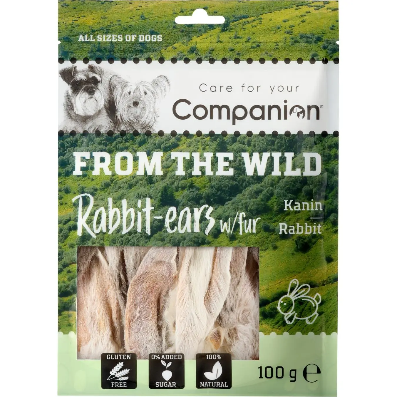 Companion kaninører med pels 100g Companion kaninører med pels 100g