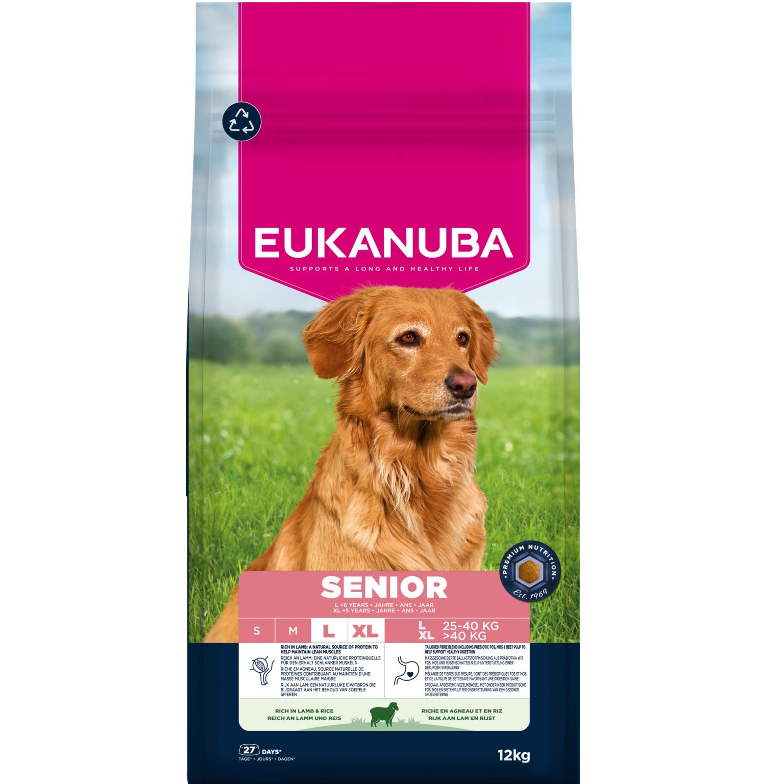 Eukanuba Senior Large Breed Lam og Ris 12kg