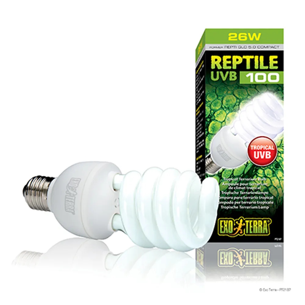 Exo Terra Reptile UVB 100 Lysrørpære E27 Exoterra Exo Terra Reptile UVB 100 Lysrørpære E27 Exoterra