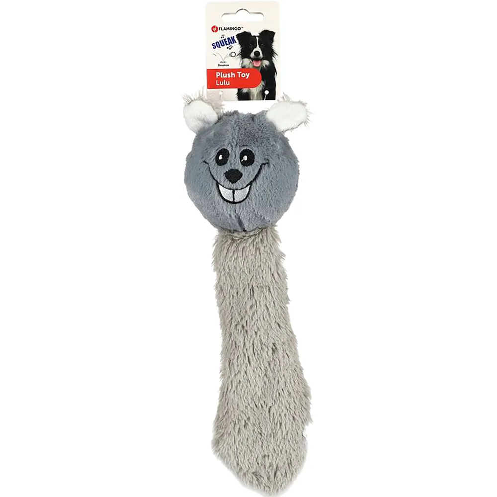 Flamingo Lulu Pipeleke Mus for Hund, Grå, 33 cm