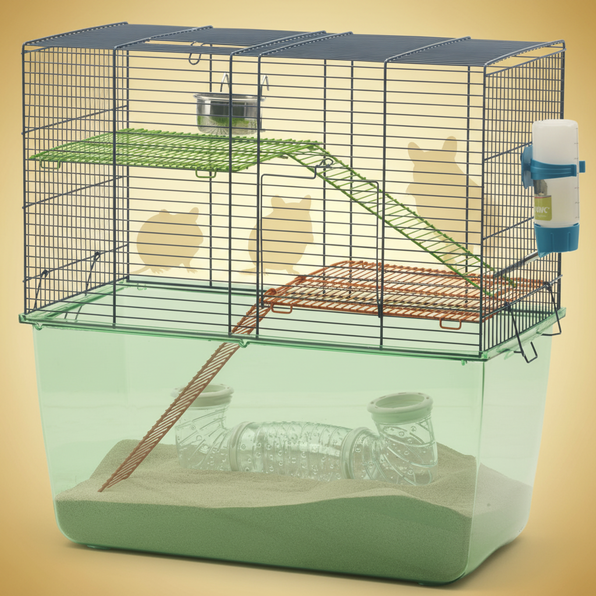 Ørkenrottebur Habitat 52X52.5X26cm med høy bunn