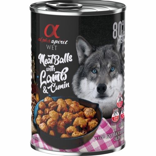 Alpha Spirit Kjøttboller med lam og kummin - Våtfôr Hund 6 x 400g