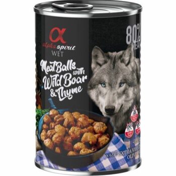 Alpha Spirit Kjøttboller med villsvin og timian - Våtfôr Hund 6 x 400g