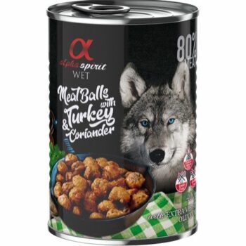Alpha Spirit Kjøttboller med kalkun og koriander - Våtfôr Hund 6 x 400g