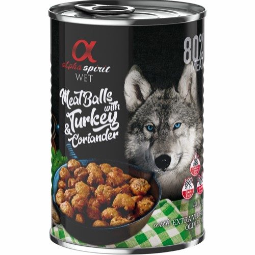 Alpha Spirit Kjøttboller med kalkun og koriander - Våtfôr Hund 6 x 400g