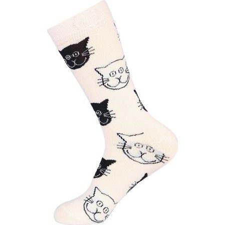 Bomullsokker med kattemotiv