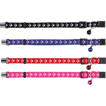 Kattehalsbånd strikk med poter ass farger