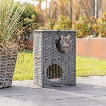 Kattehule 2 etasjer firkantet polyrattan Amalia-Trixie