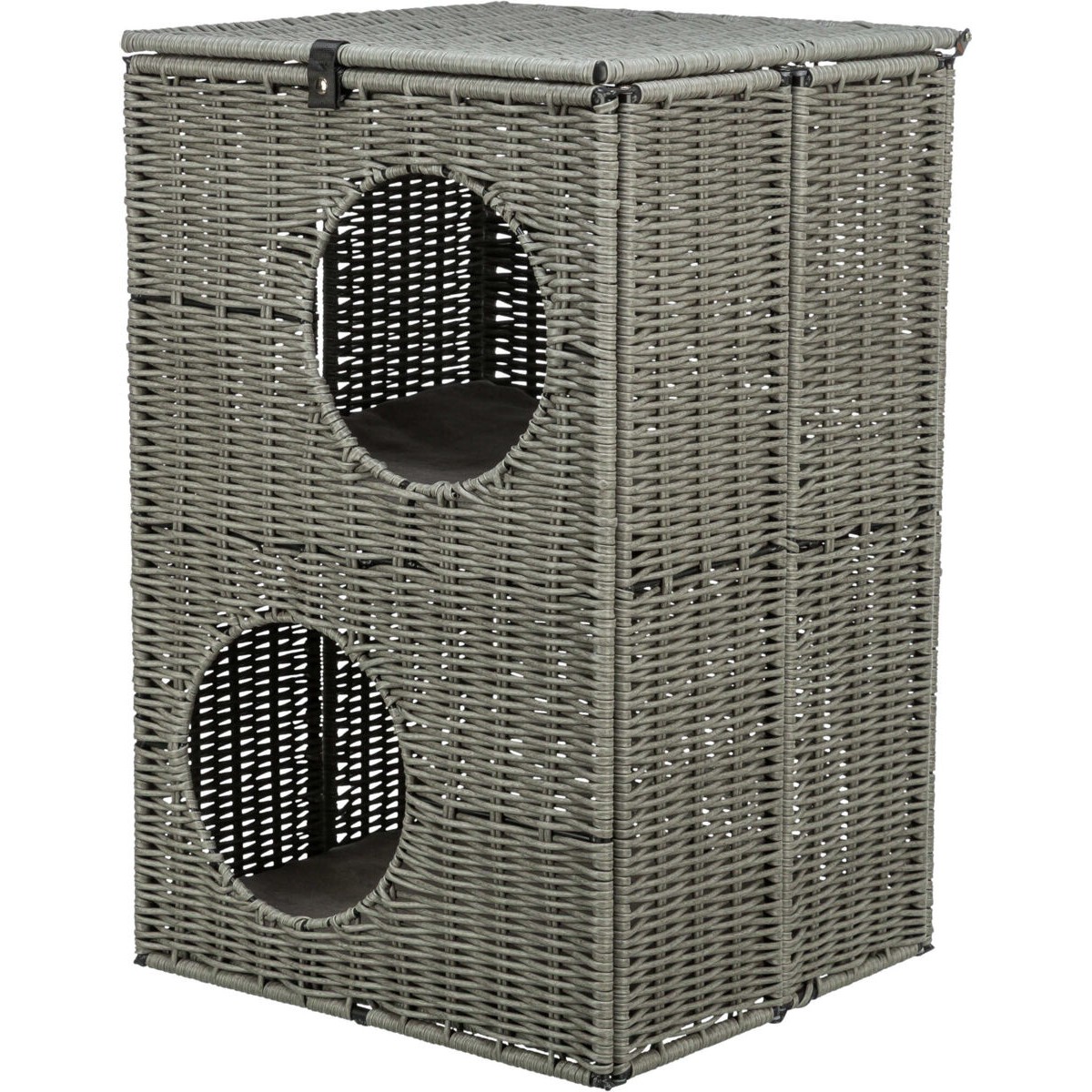 Kattehule 2 etasjer firkantet polyrattan Amalia-Trixie
