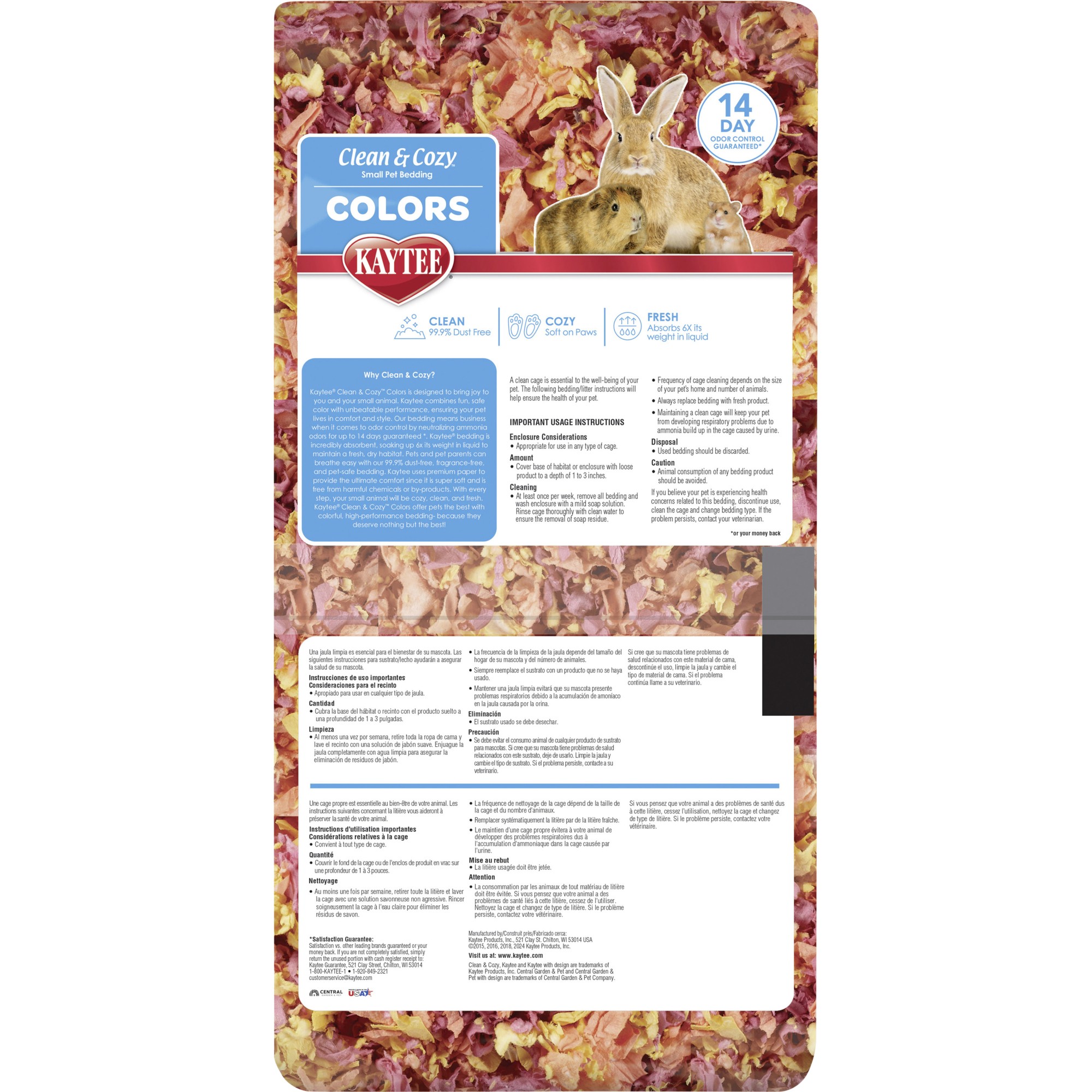 Kaytee Clean & Cozy Colors Sunset – papirstrø til smådyr