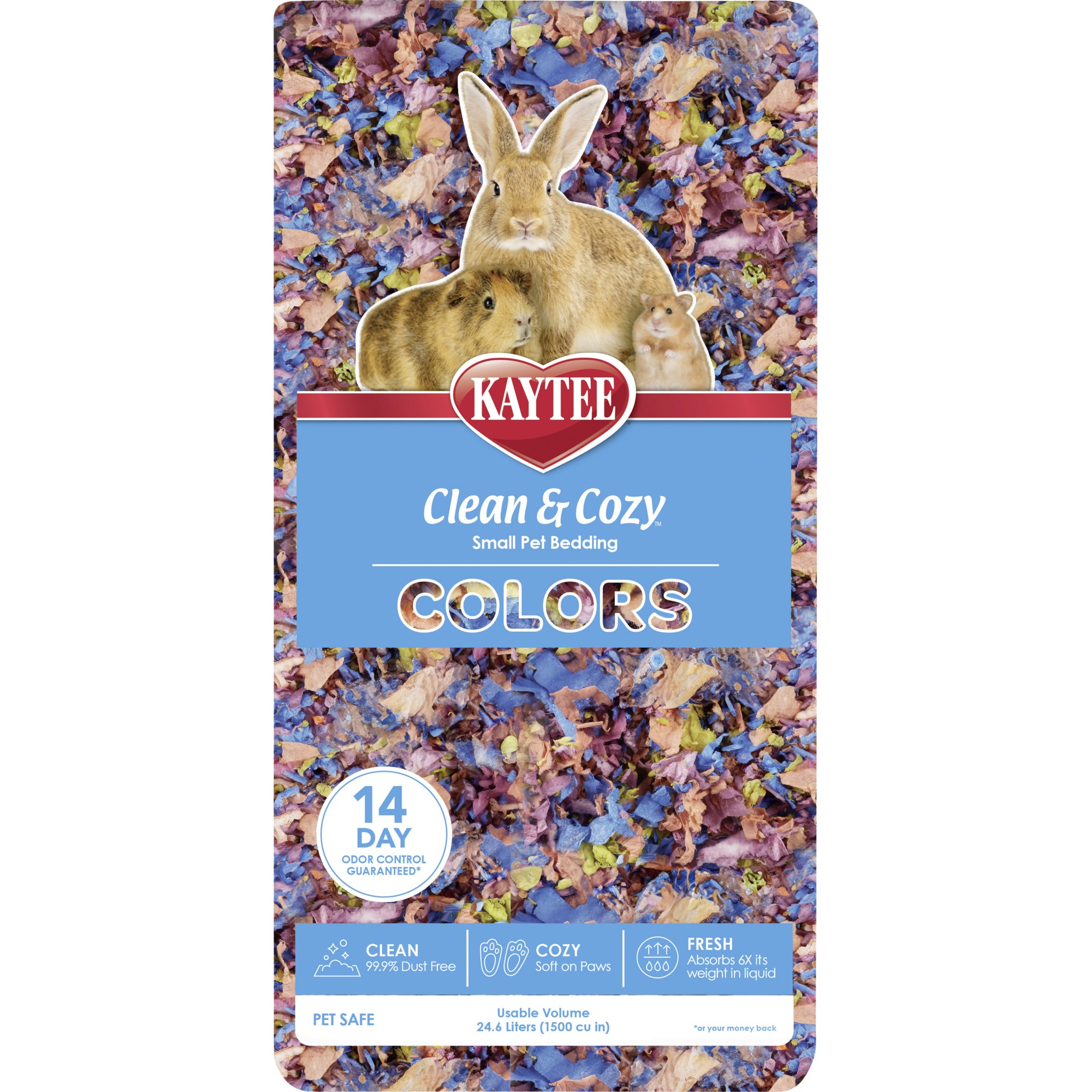 Kaytee Papirstrø til smådyr – Clean & Cozy Colors Kaleidoscope