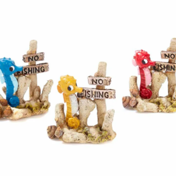 Sjøhest No Fishing skilt 8,7x5,3x9,6cm