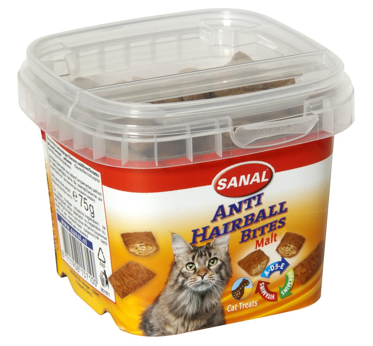 Sanal Malt Anti-Hairball Bites katt 75g