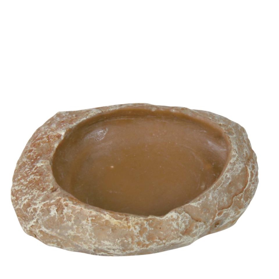 Vann og Matskål Naturlig Look Stenklippe