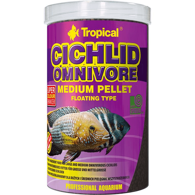 Tropical Cichlid Omnivore Medium Pellet - 1liter