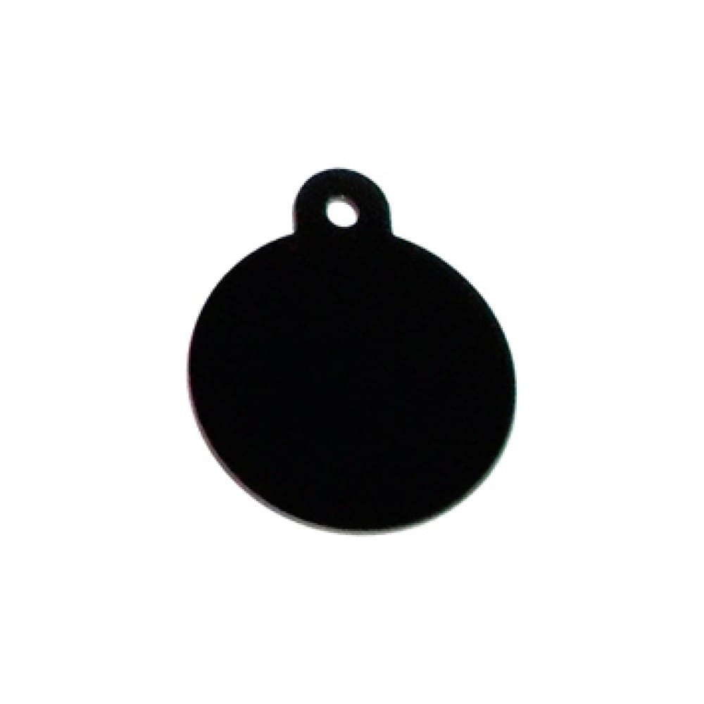 ID Brikke- Sirkel- 2 størrelser- mange farger. Inkludert festering - Sort - 3 cm