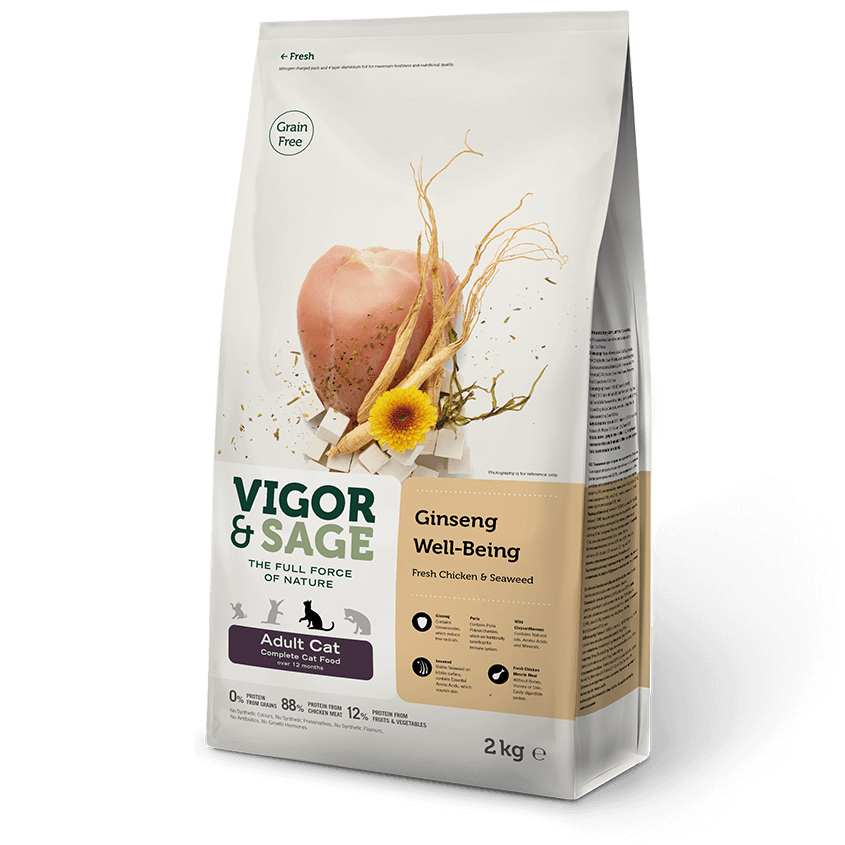 Vigor&Sage 4 kg. Ginseng Well-Being Fersk Kylling&Tang