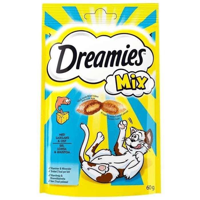 Dreamies kattegodbiter 60g - laks og ost