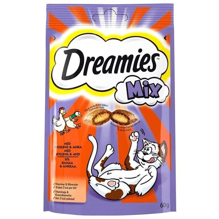 Dreamies kattegodbiter 60g - kylling og and