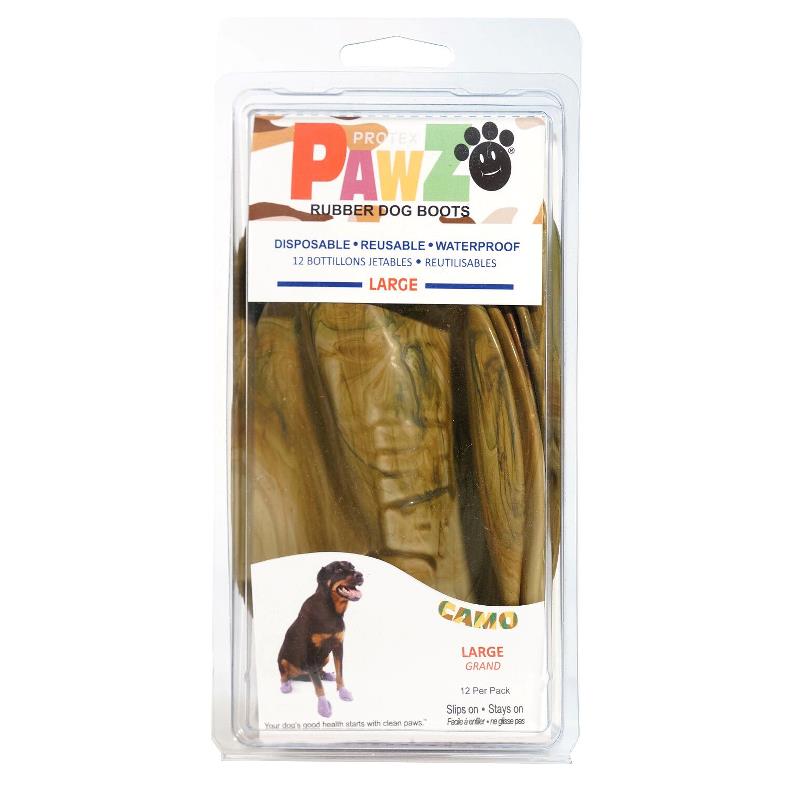 Pawz vanntette engangs sokker/sko Ballong sokker til hund - Camo brun - L 10-2cm 12stk